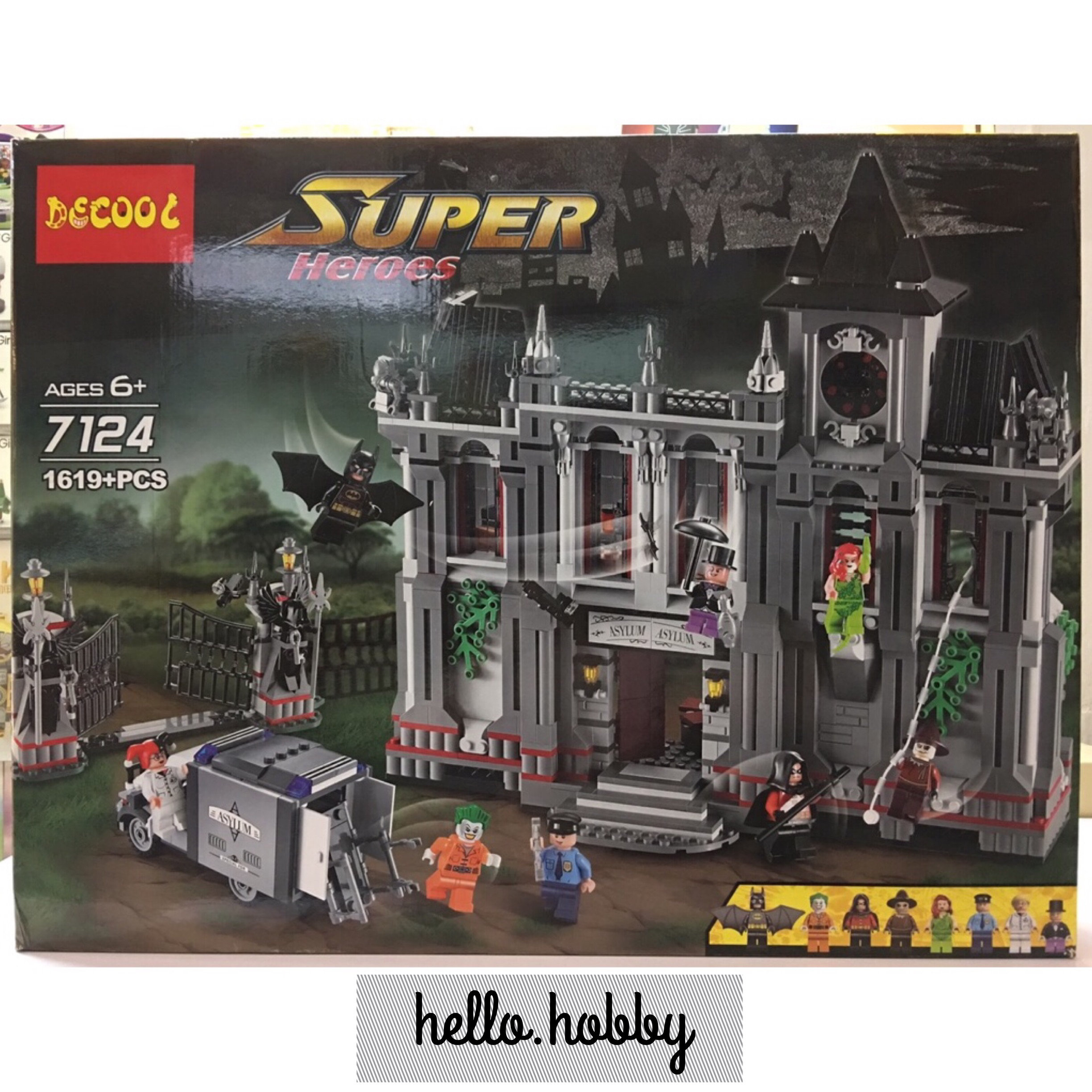 Decool 7124 Super Heroes Arkham Asylum Breakout 1619pcs