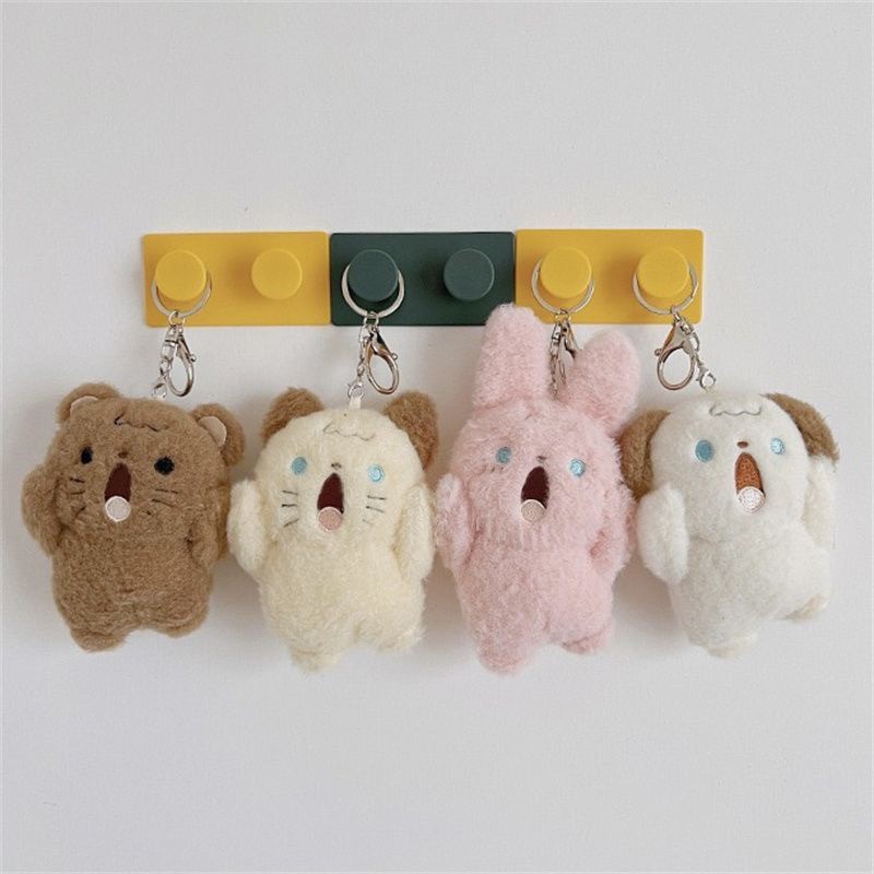 พวงกุญแจ Screaming & Shouting Puppy Dog 🐶 Kitten Cat 🐱 Teddy Bear 🐻 Bunny Rabbit 🐰 Fluffy Plush Keychain