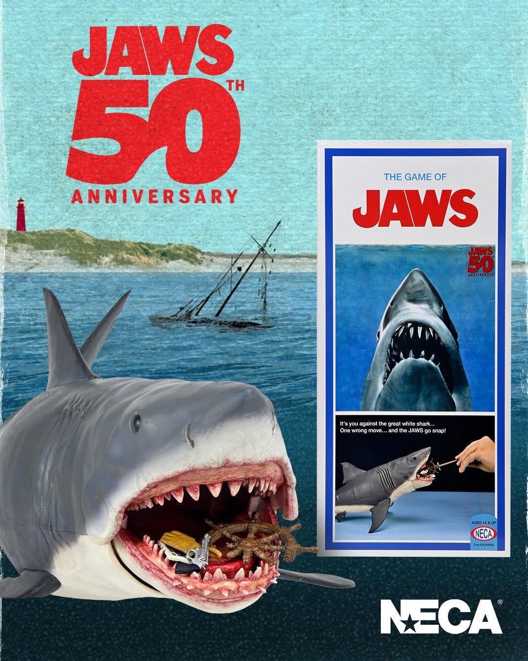 Pre-order : Jaws 50th Anniversary The Game of Jaws by NECA