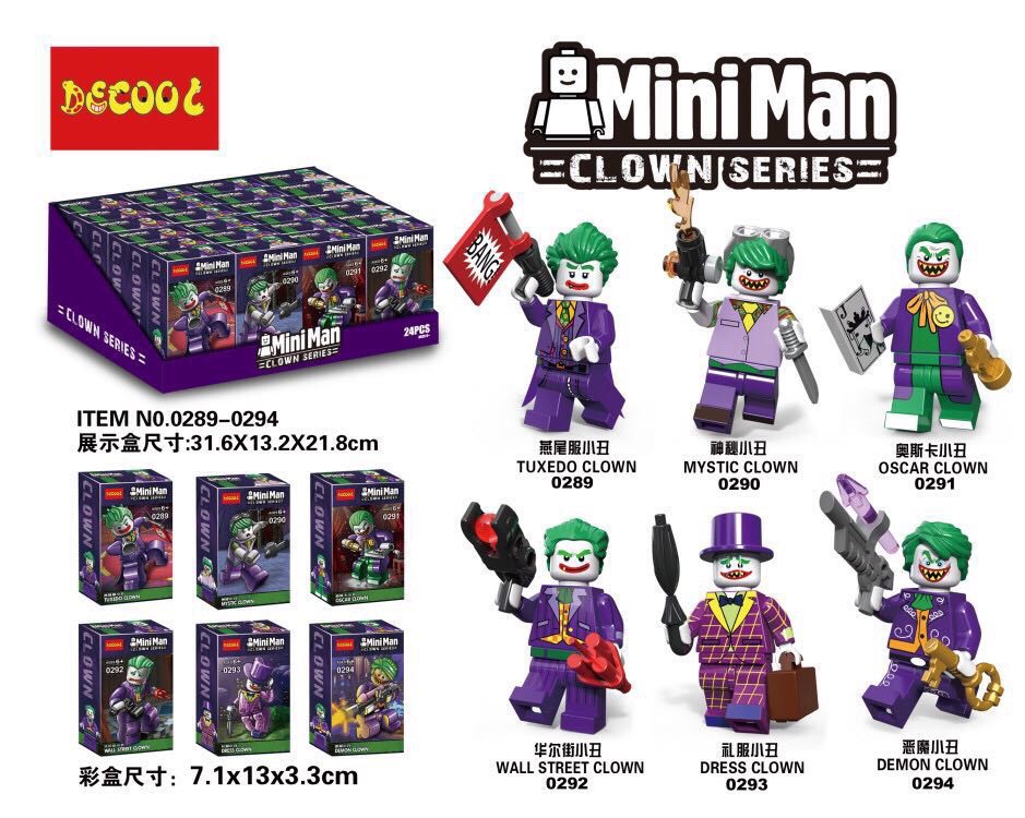 Decool 0289-0294 MiniMan Joker Clown Series