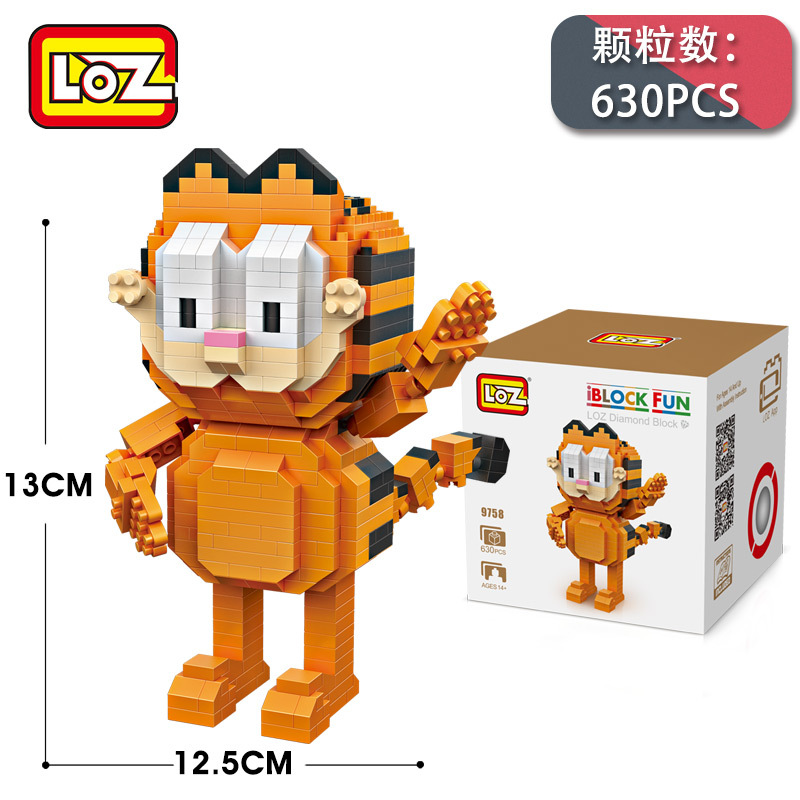LOZ 9758 Standing Garfield 630pcs