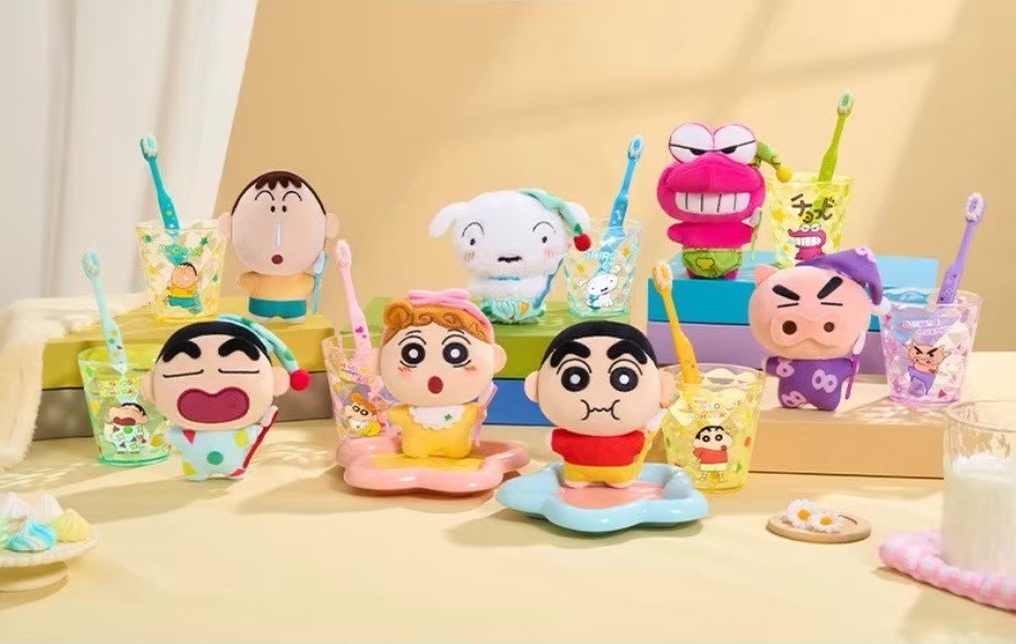 ตุ๊กตาพวงกุญแจ Crayon Shinchan - Wayaya Plush Keychain & Toothbrush & Glass Series by LDCX