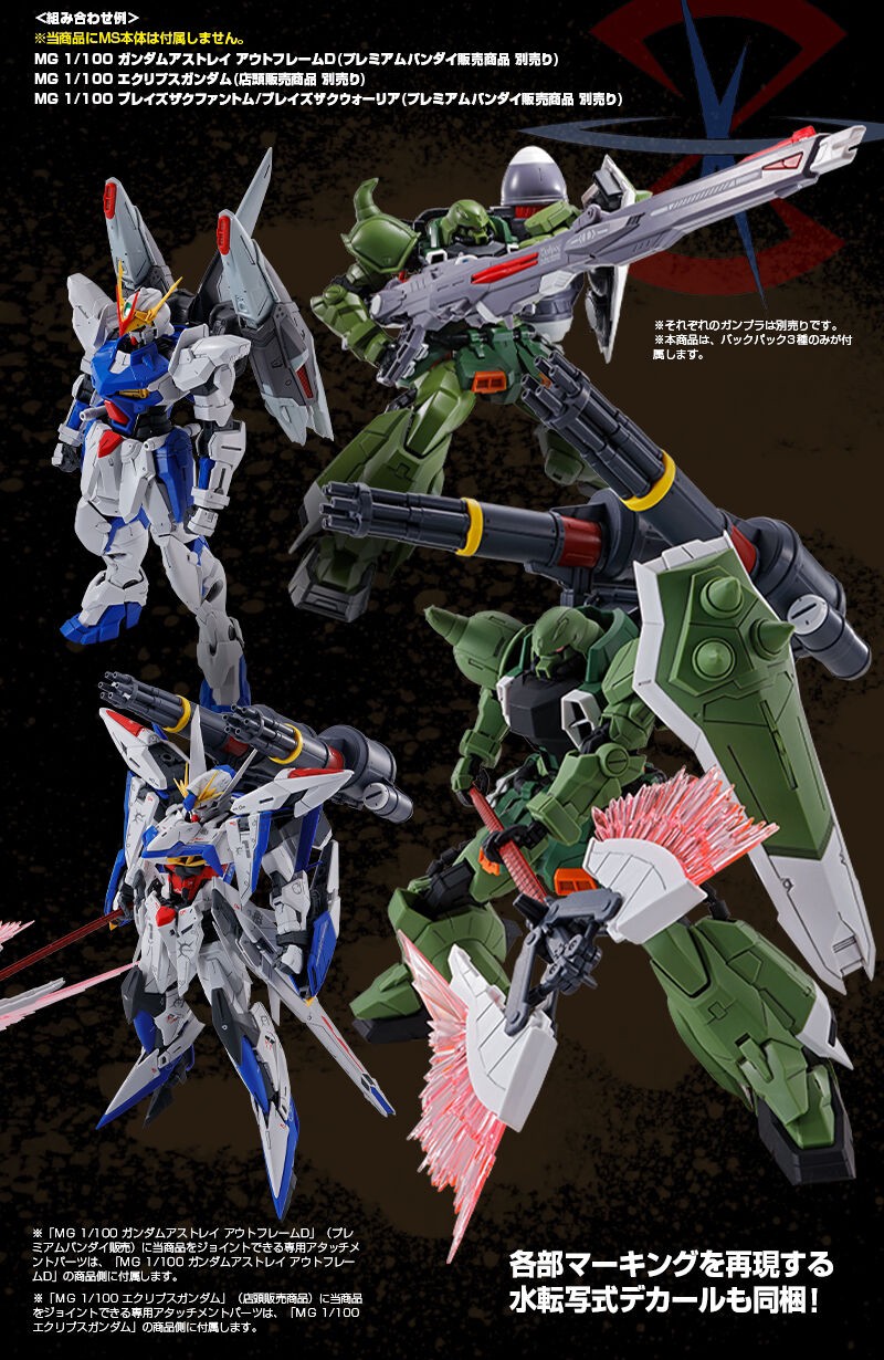 PRE-ORDER : MG 1/100 Gunner Wizard/Slash Wizard/Blaze Wizard Set Plastic Model