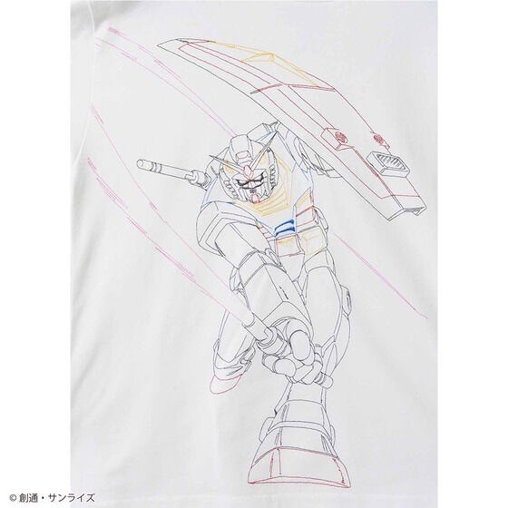 PRE-ORDER : STRICT-G graniph "Mobile Suit Gundam" Short Sleeve Embroidered T-Shirt RX-78-2 Gundam (Beam Saber Big Silhouette T-Shirt)