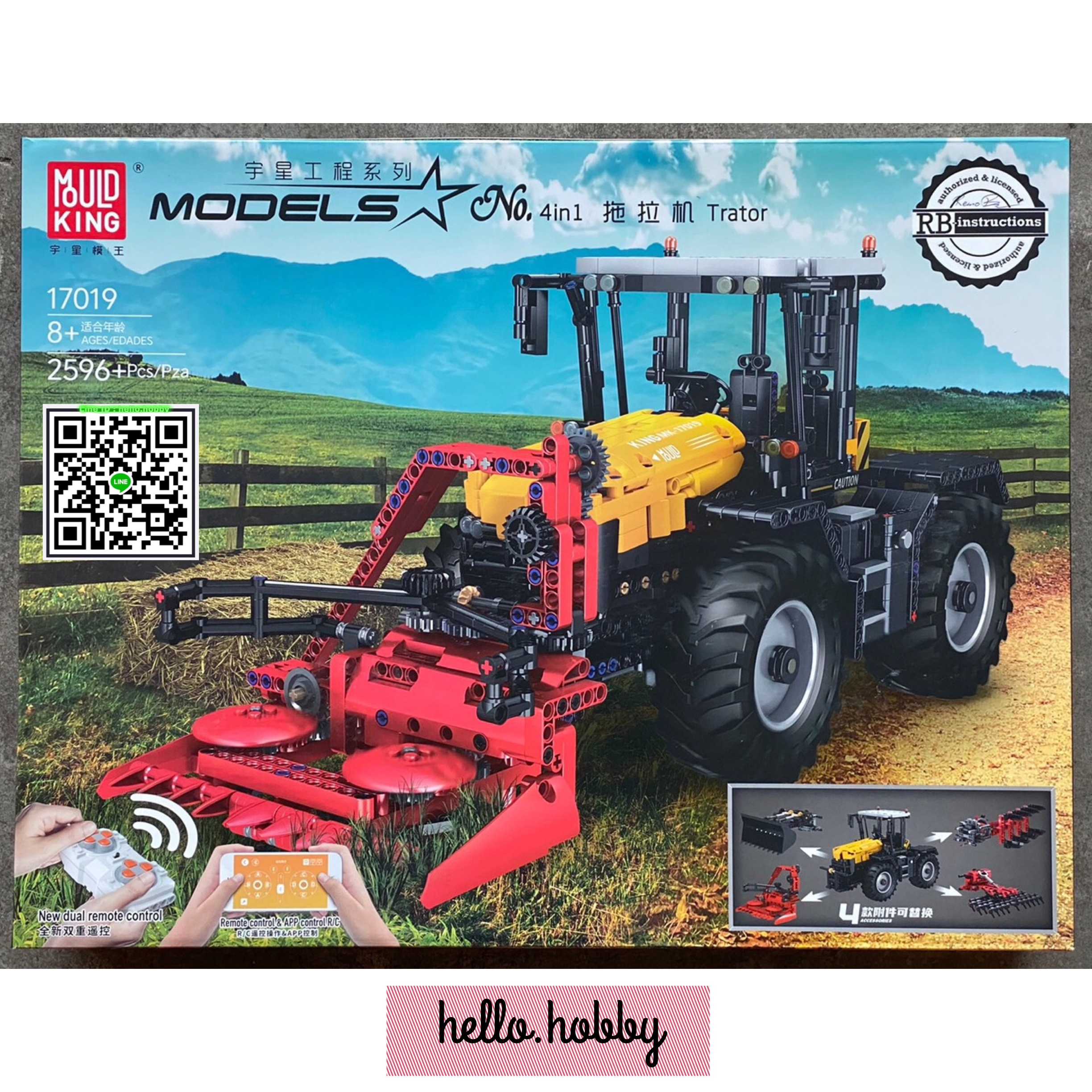 Mould King 17019 Tractor Fastrac 4000er series with RC 2596pcs