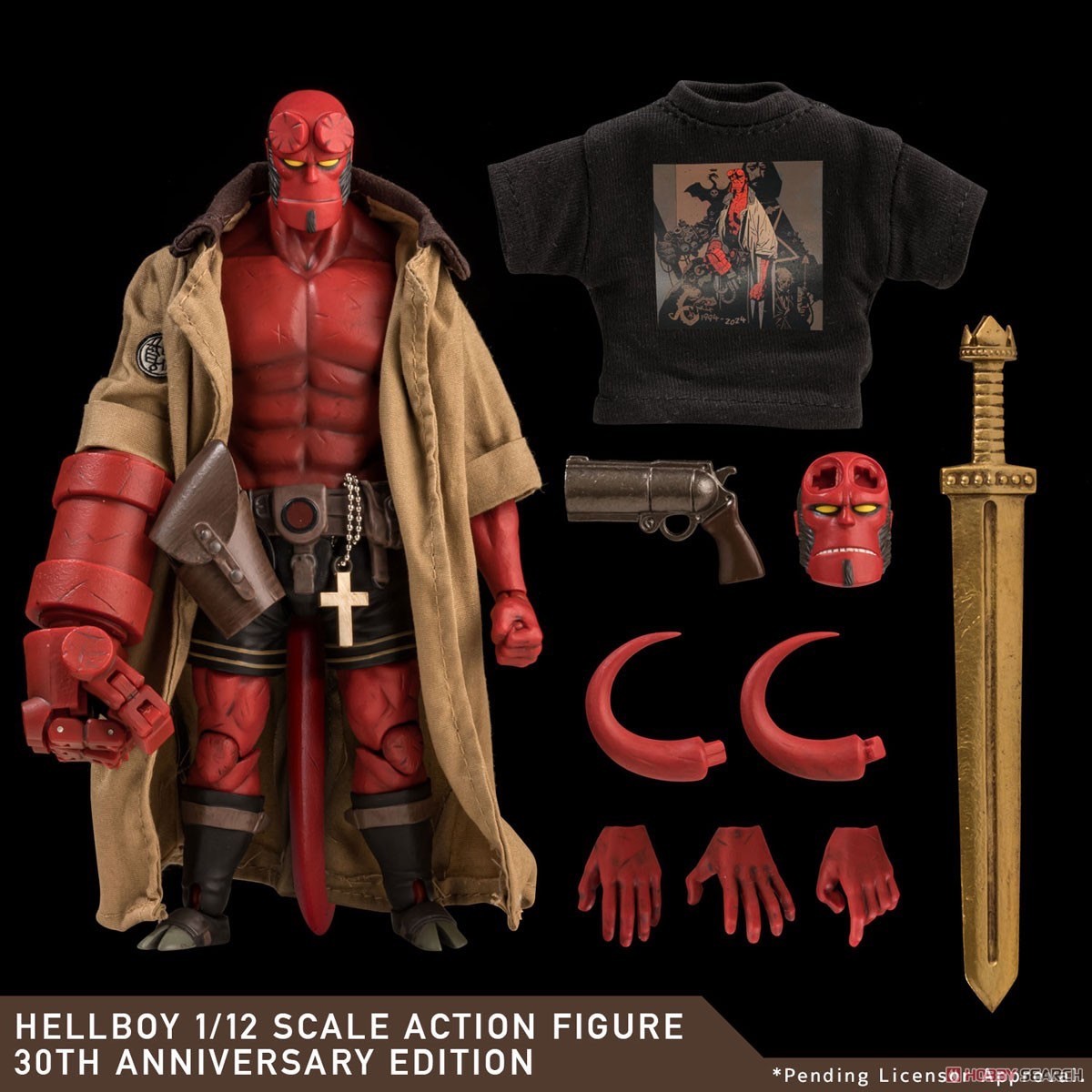 Pre-order : 1/12 Scale Hellboy 30th Anniversary Edition Action Figure by 1000Toys