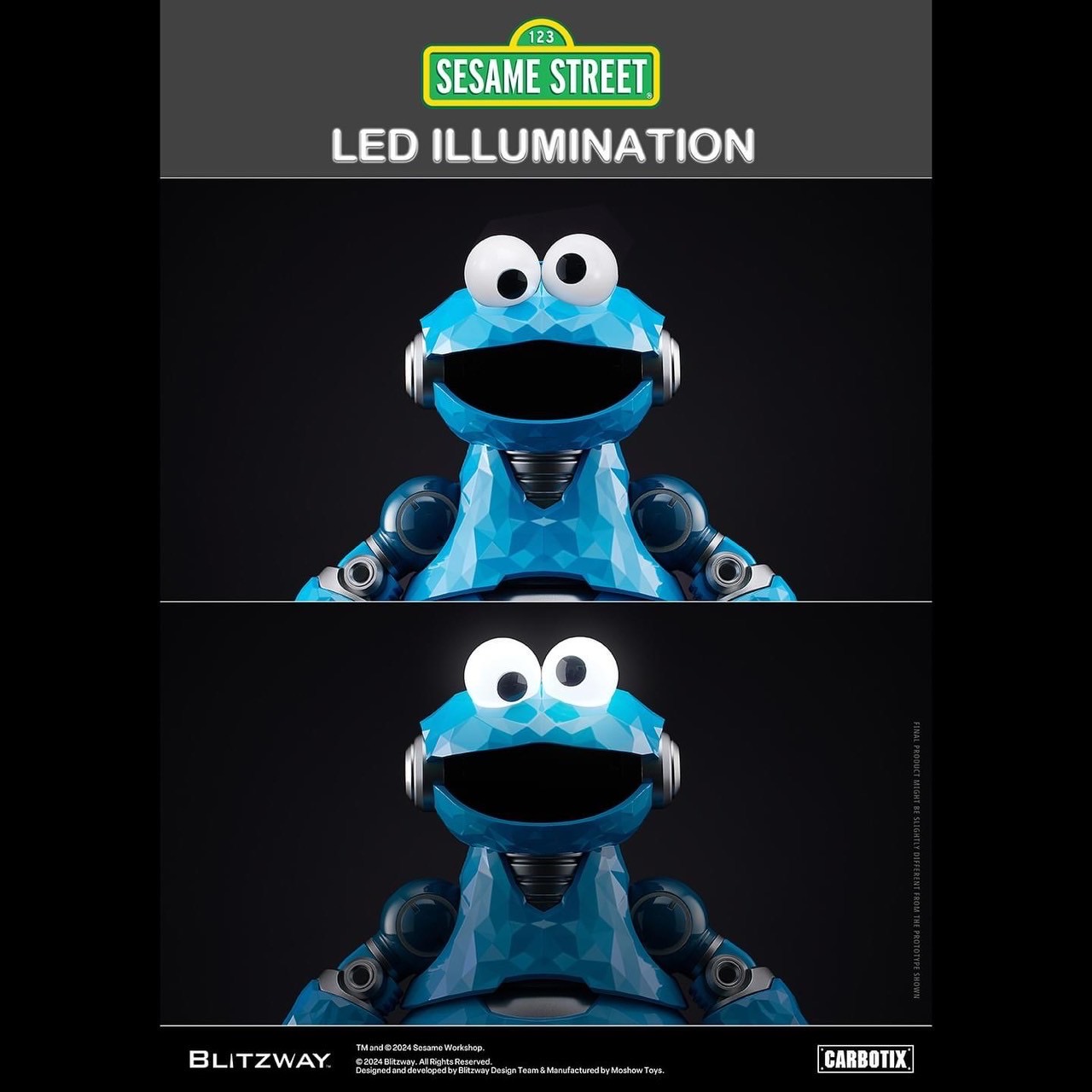 หุ่นยนต์ CARBOTIX - Sesame Street DX Ver. (Set of 3 : Elmo & Cookie Monster & Big Bird) by Blitzway (มีกล่องน้ำตาล)