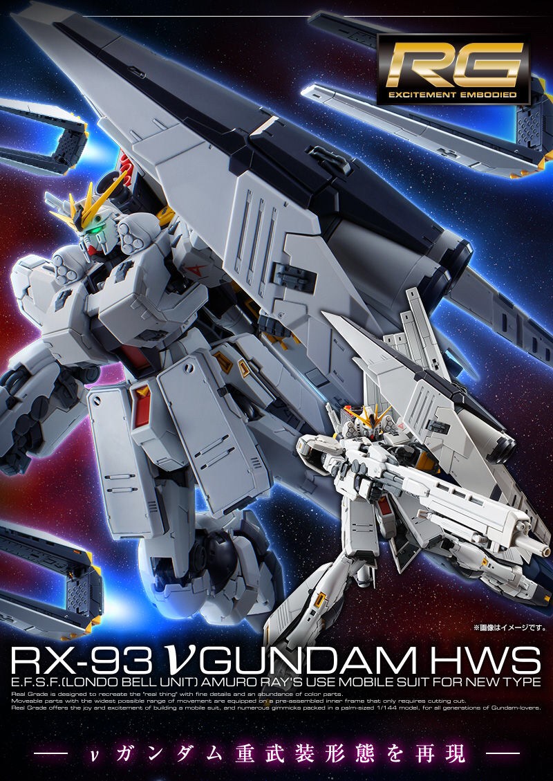 PRE-ORDER : RG 1/144 Nu Gundam HWS Plastic Model
