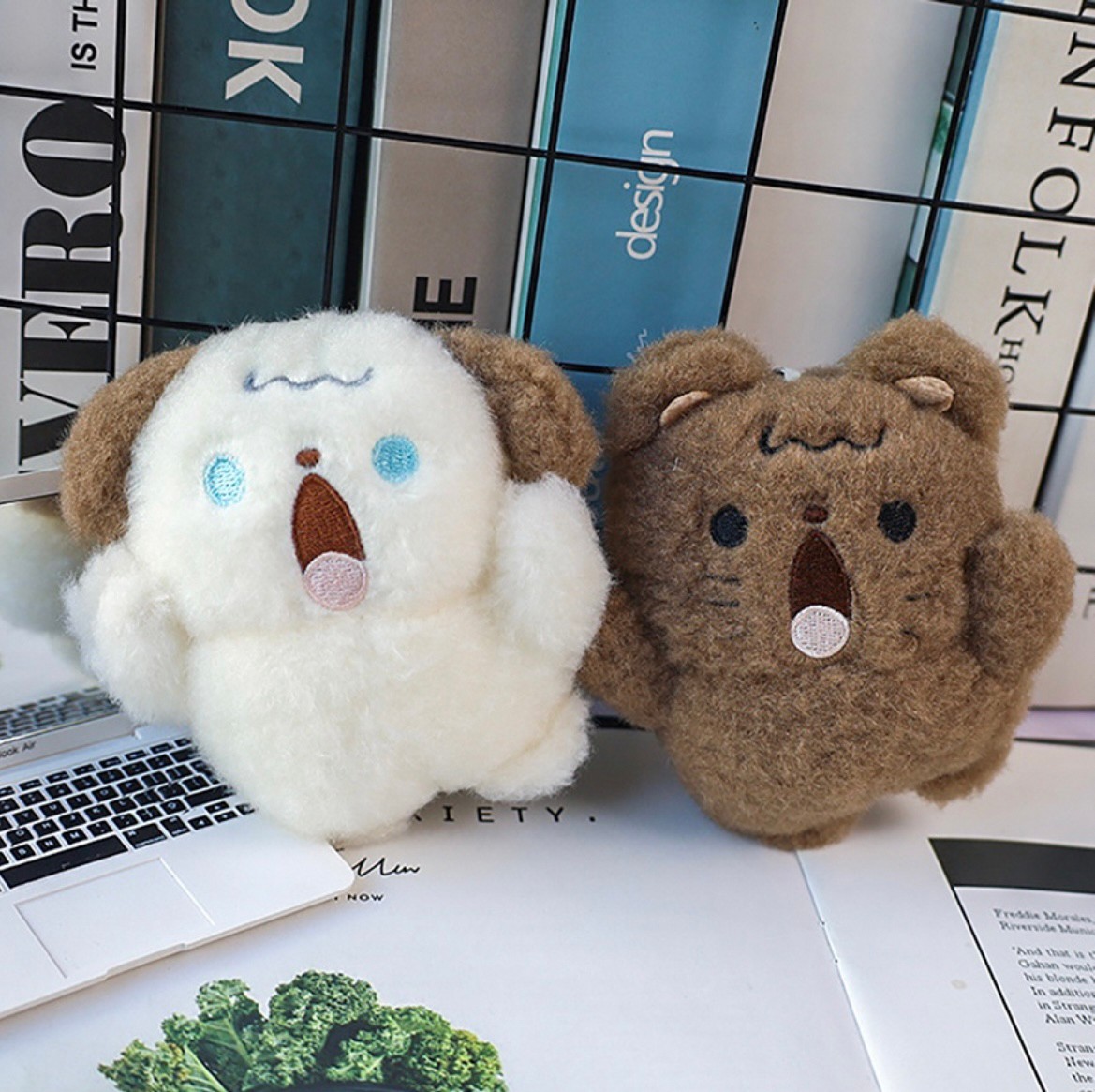 พวงกุญแจ Screaming & Shouting Puppy Dog 🐶 Kitten Cat 🐱 Teddy Bear 🐻 Bunny Rabbit 🐰 Fluffy Plush Keychain