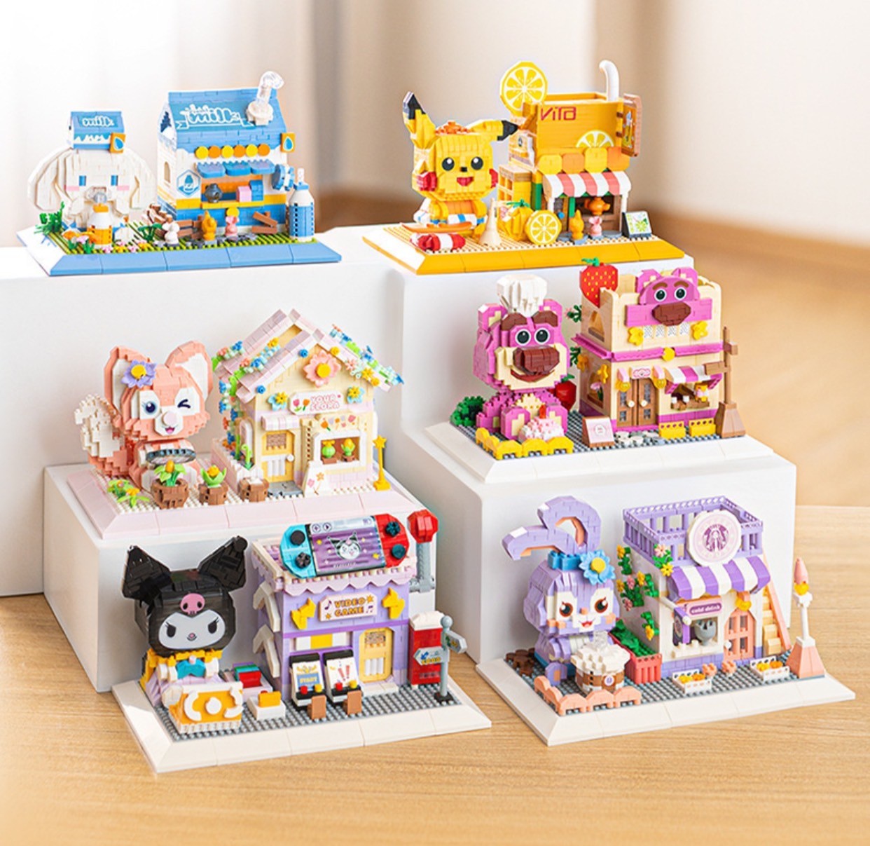 YKO P 1152 - 1157 Pen Holder Shop Set Cinnamoroll / Pikachu / Stella lou / Lotso / Kuromi / Linabel