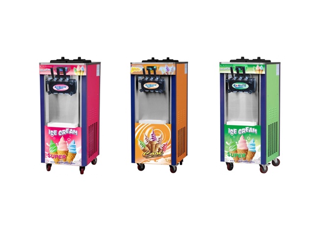 เครื่องทำและกดไอศครีม soft serve 3 หัวจ่าย (ตั้งพื้น)