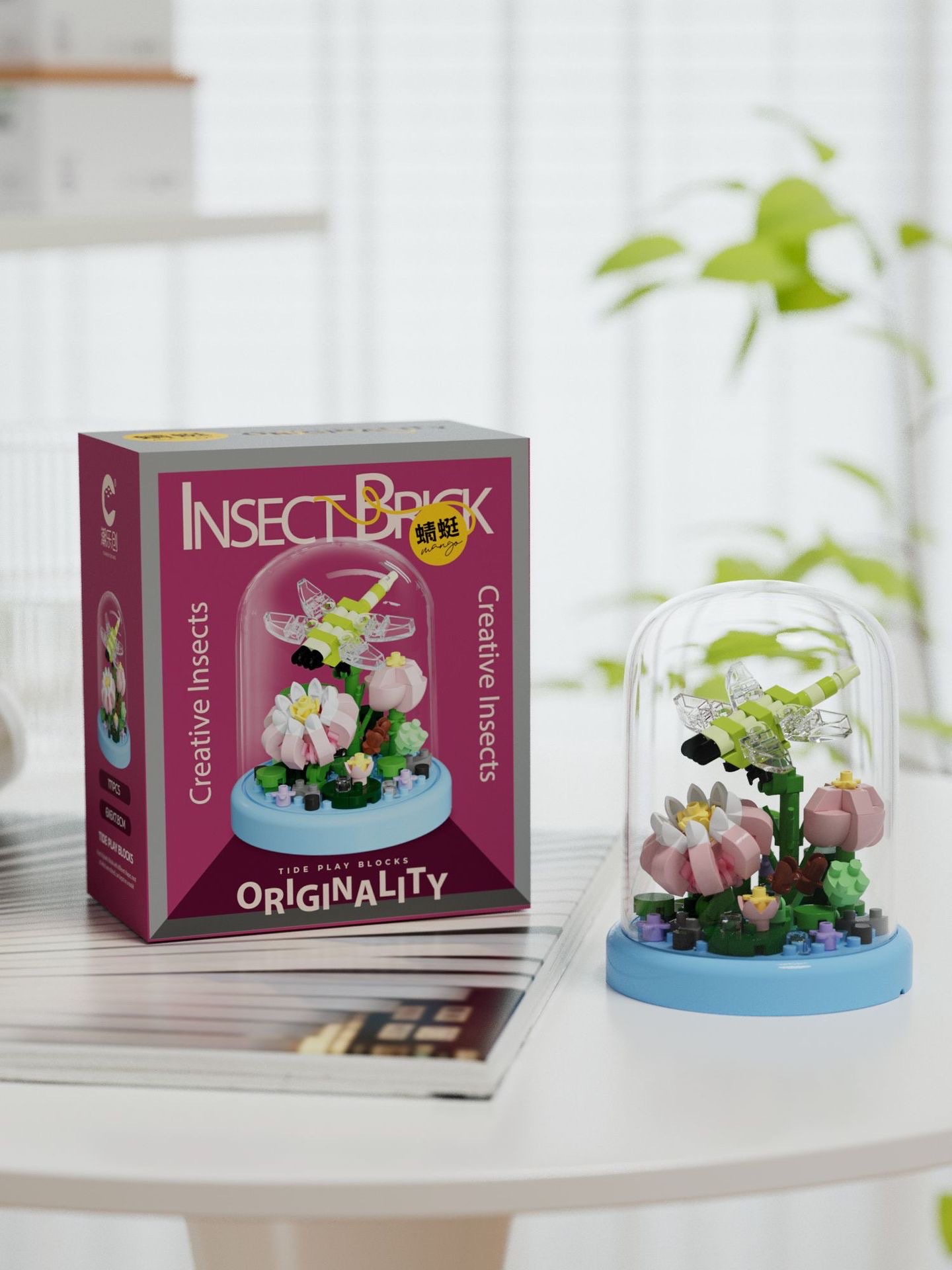 CLC - Flower & Insect ตัวต่อนาโนดอกไม้แมลงพร้อมฝาครอบ