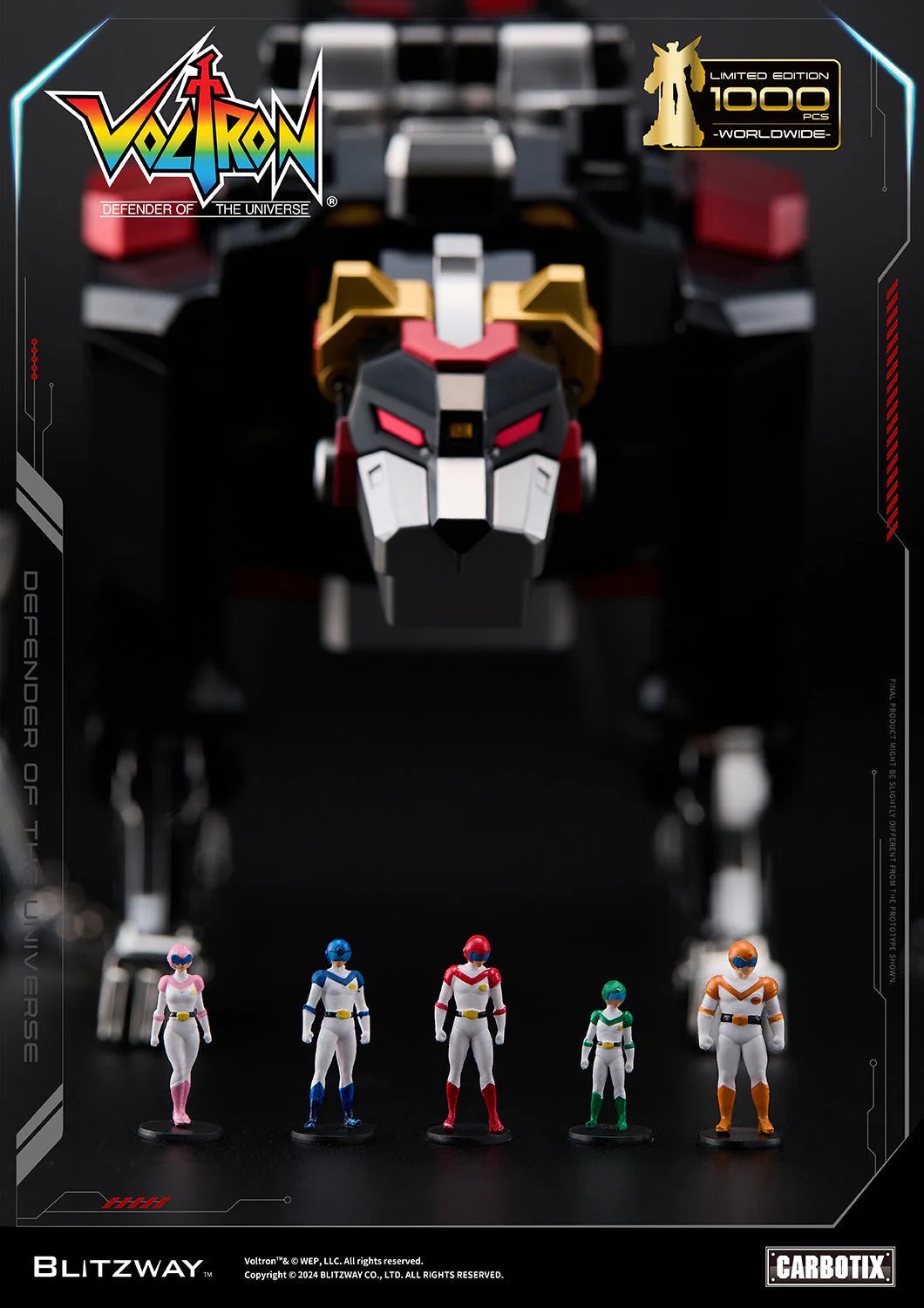 หุ่นยนต์ CARBOTIX - *Limited 1,000 pcs Worldwide* Carbotix Black Voltron & Base Complete Set by Blitzway (หุ่น+ฐาน+อาวุธเสริม) (มีกล่องน้ำตาล)