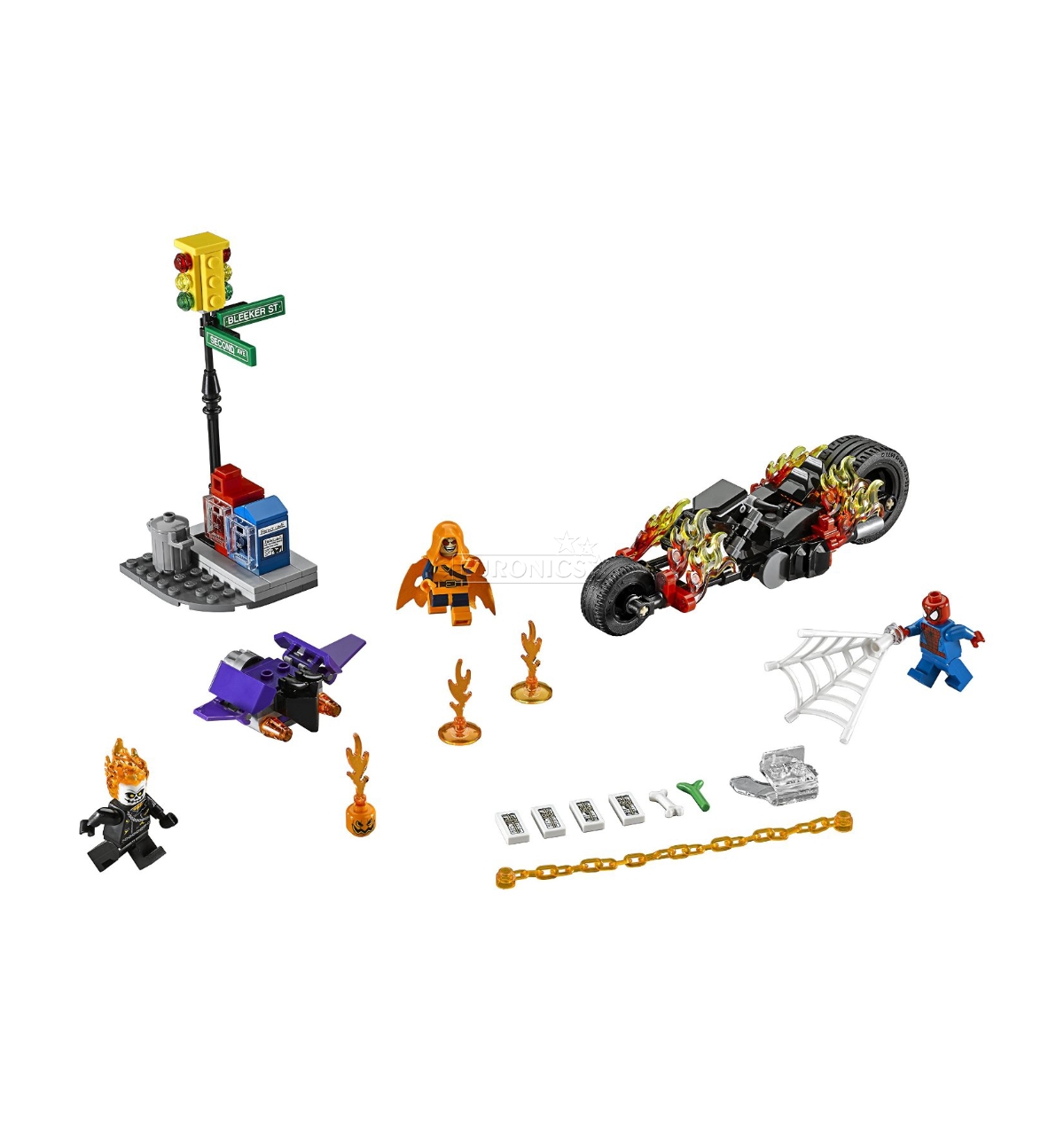 SY841 Heroes Assemble Spider man VS Ghost Rider Team Up with Motorcycle 248 pcs