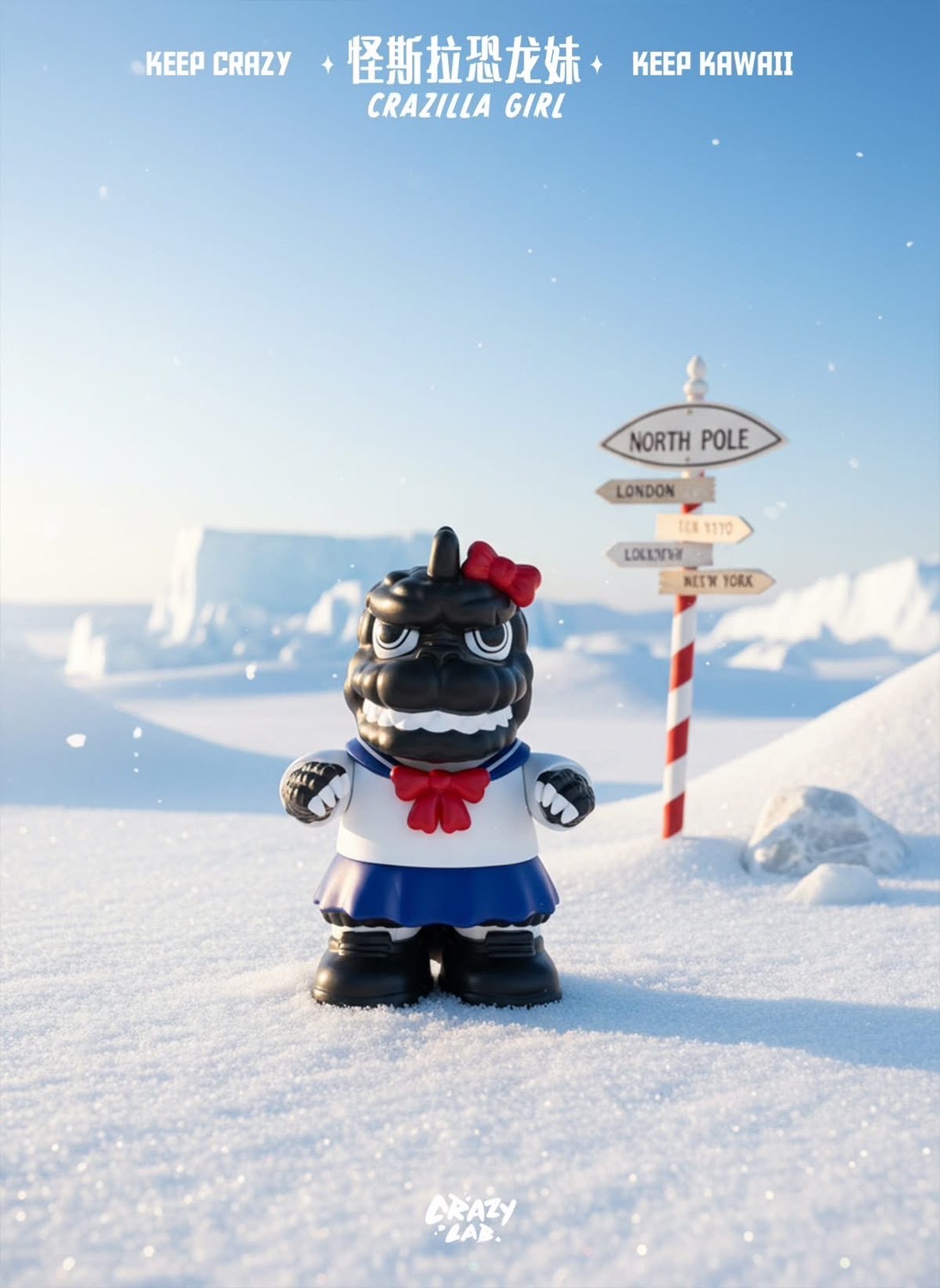 Pre-order : Mini Crazilla Girl Original Designer Cute Monster Trend Toy Figurine by Crazy Lab x James Lee