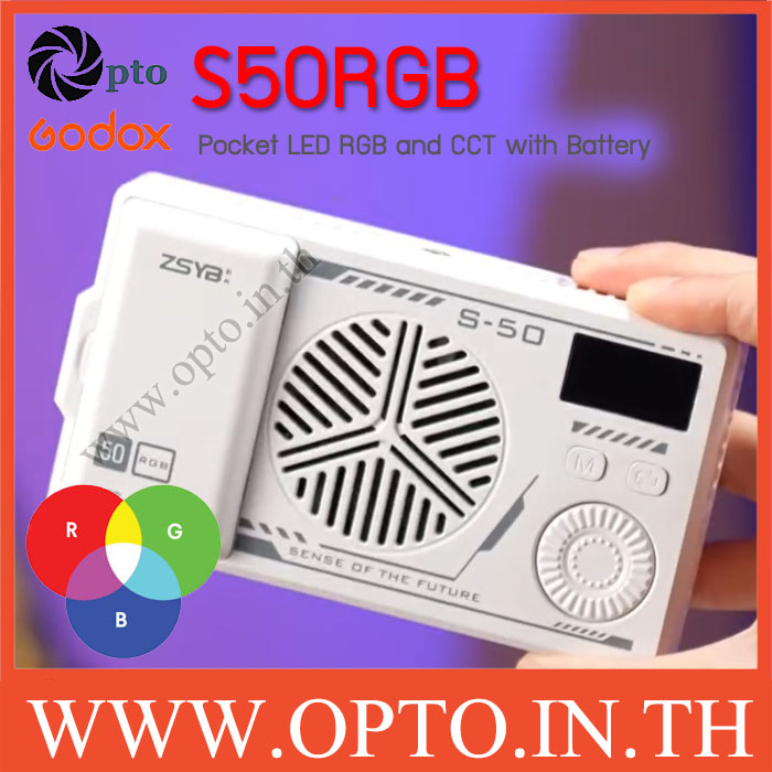 ZSYB S50 LED RGB and Bi-Color Pocket Portable Mini Size ไฟพกพา แบตเตอรี่ถอดเปลี่ยนได้ S50RGB