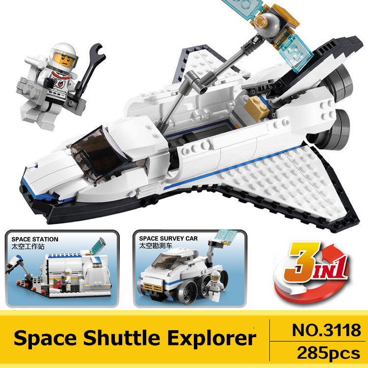 Decool 3118 Creator 3 in 1 set Space Shuttle Explorer 285pcs