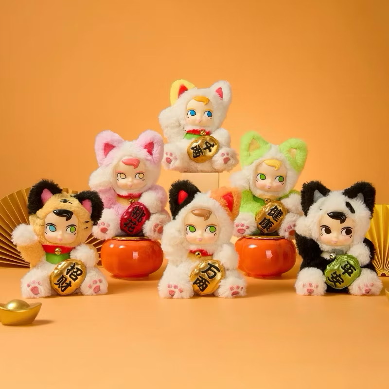 ตุ๊กตาพวงกุญแจ ลิขสิทธิ์แท้ - SAMSAM Fortune Lucky Cat Series Plush Pendant Keychain by Paws Nova