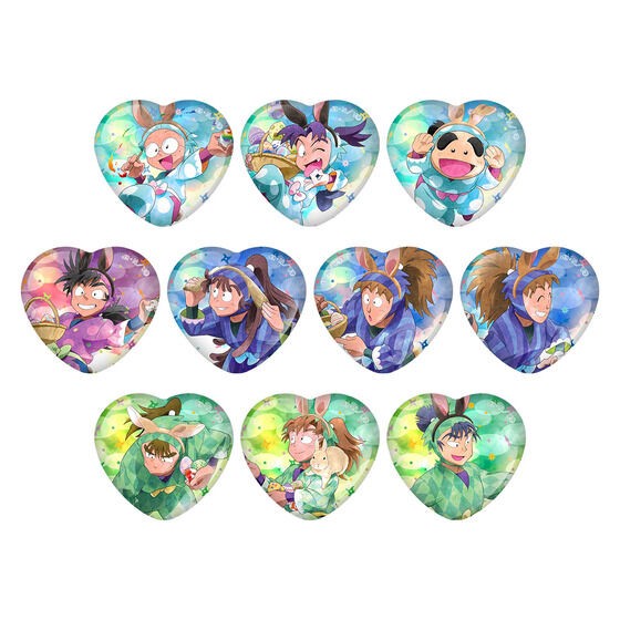 PRE-ORDER : Nintama Rantaro in Namjatown Egg Search Stage Heart Can Badge Collection [1] Complete Set