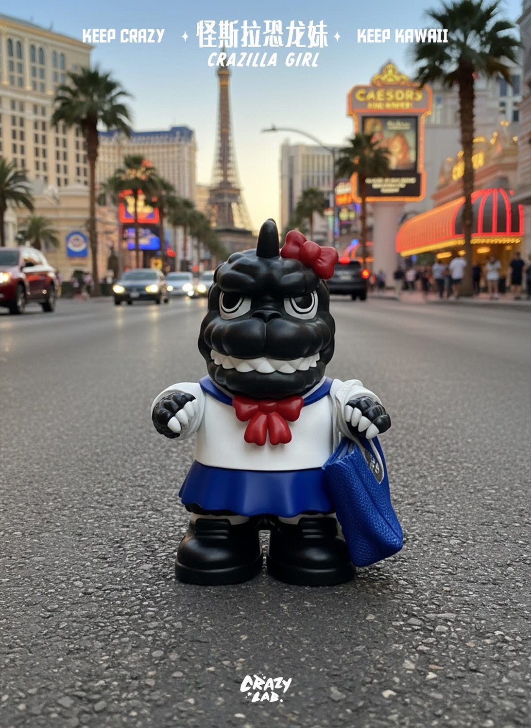 Pre-order : Mini Crazilla Girl Original Designer Cute Monster Trend Toy Figurine by Crazy Lab x James Lee