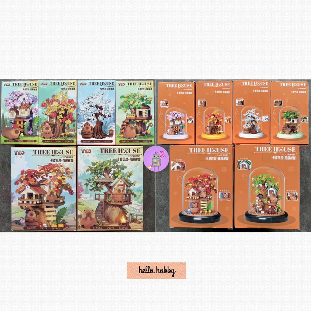 ตัวต่อนาโน Size XL บ้านต้นไม้คาปิบาร่า YKO - 2378 - 2379 , 2595 - 2598 Capybara Tree House