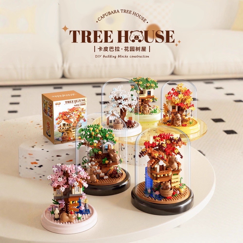 ตัวต่อนาโน Size XL บ้านต้นไม้คาปิบาร่า YKO - 2378 - 2379 , 2595 - 2598 Capybara Tree House