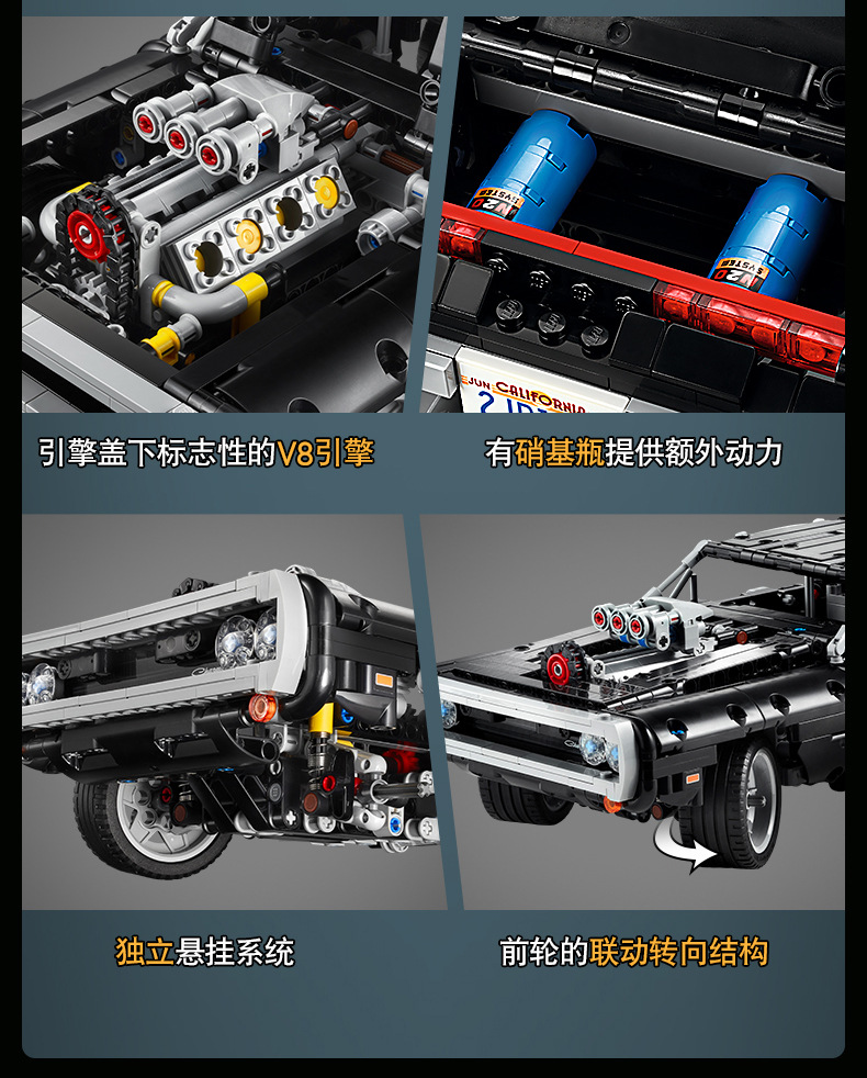 Dom’s Dodge Charger 1077pcs