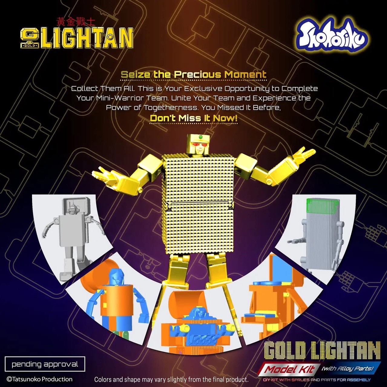 Gold Lightan Model Kit (with Alloy Parts) by Shohoriku Limited