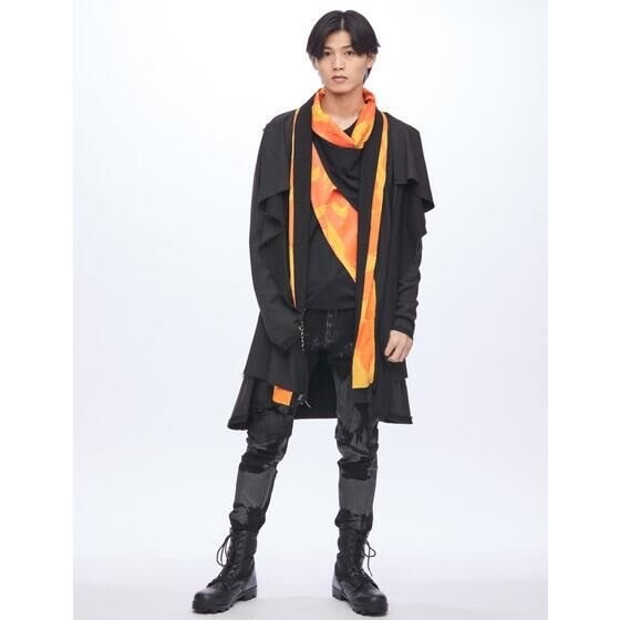 PRE-ORDER : Bakuage Sentai Boonboomger x h.NAOTO Bun Orange/Genba Bureki Layered Cardigan