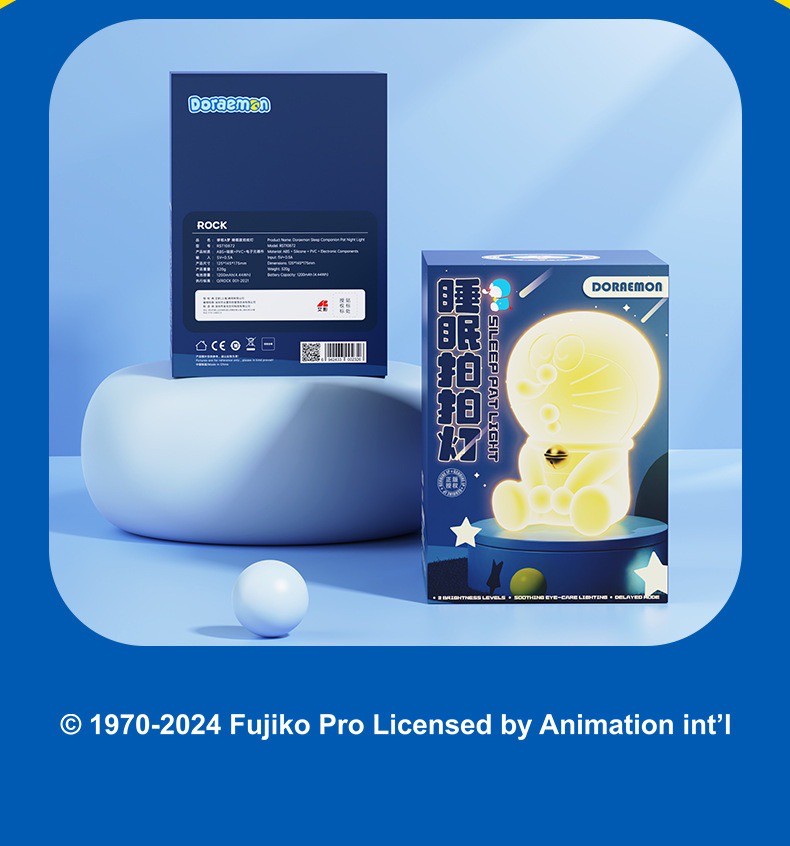 โคมไฟโดราเอม่อน ลิขสิทธิ์แท้ - Doraemon Sleep Companion Pat Night Light Series LED Lamp by ROCK