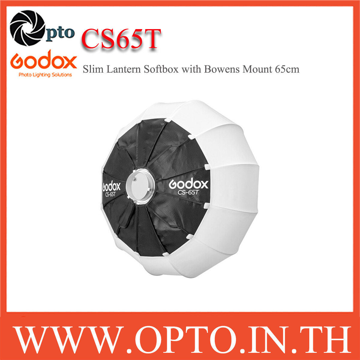 Godox CS-65T Slim Lantern Softbox with Bowens Mount (25.6") ซอฟบอคทรงบอลลูนแบบผอม 65cm CS65T