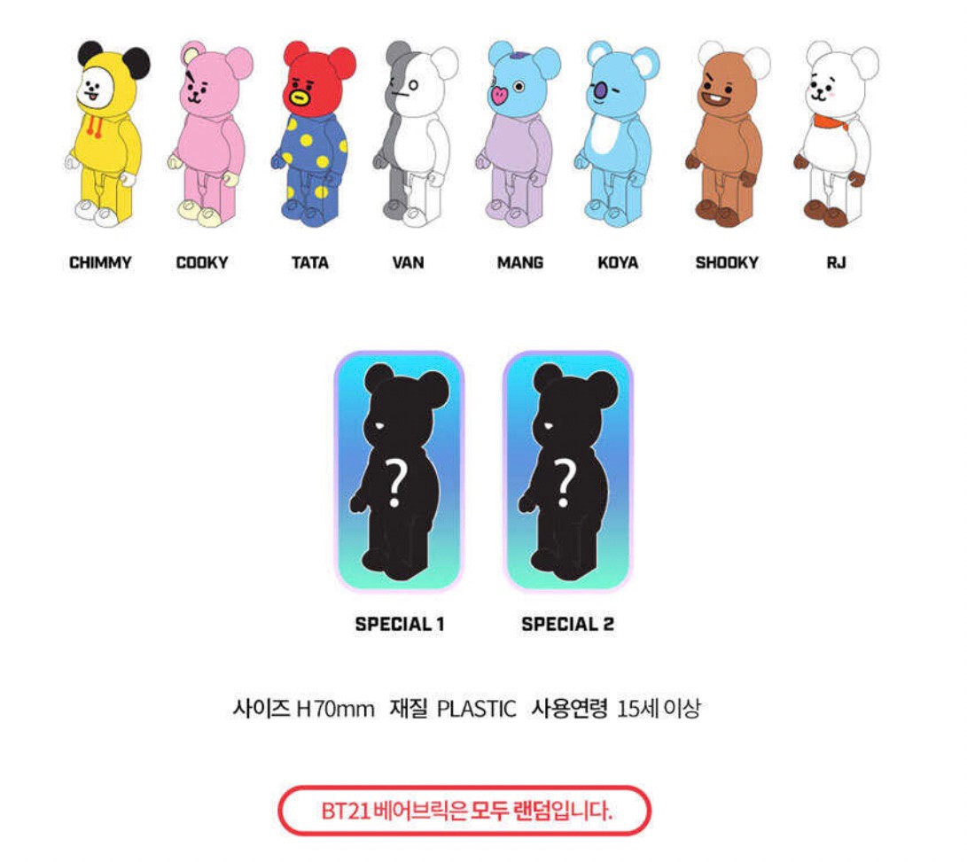 Be@rbrick x BT21 Limited Edition 100% by Medicom Toy (Set of 8 + 2special)