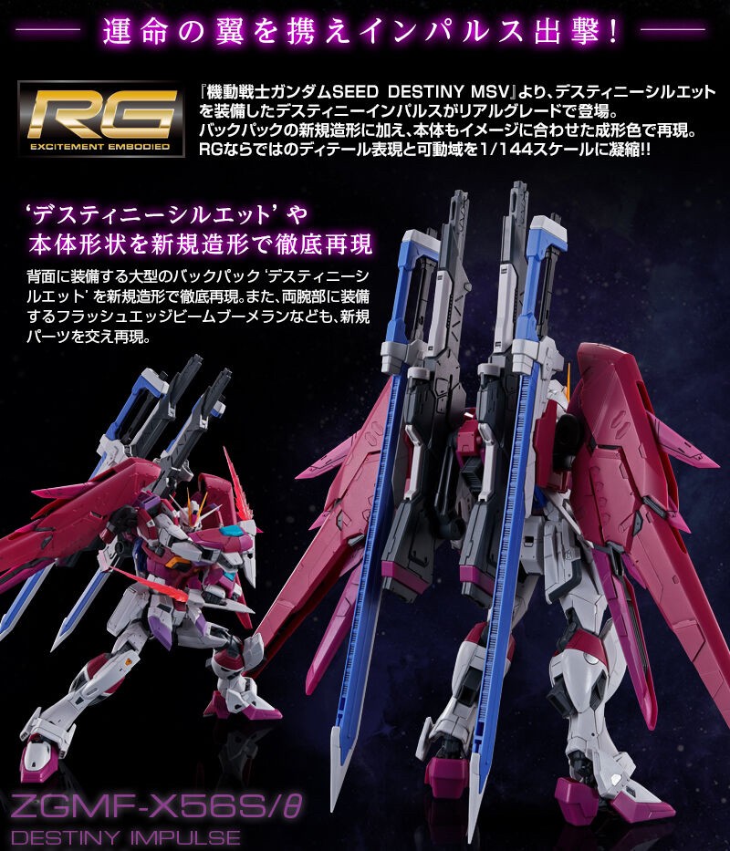 PRE-ORDER : RG 1/144 Destiny Impulse Gundam Plastic Model