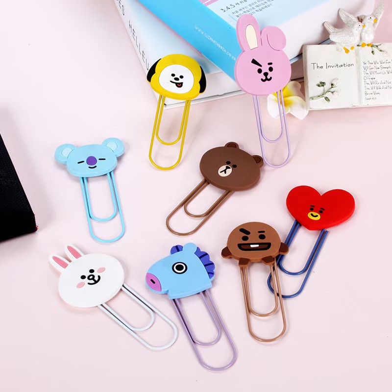 🔥🔥 คลิปหนีบกระดาษ / ที่คั่นหนังสือ BT21 & Line Friends 49฿ 🔥🔥