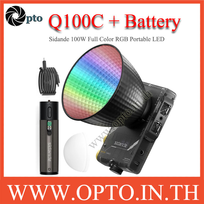 Sidande Q100C + Battery 100W RGB Full Color Portable LED Video Light Pocket light ไฟLEDพกพาพร้อมแบตเตอรี่ Q100