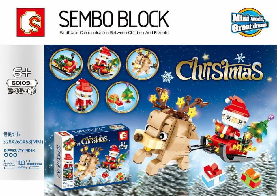 Sembo Block 601091 Santa and Reindeer 346pcs