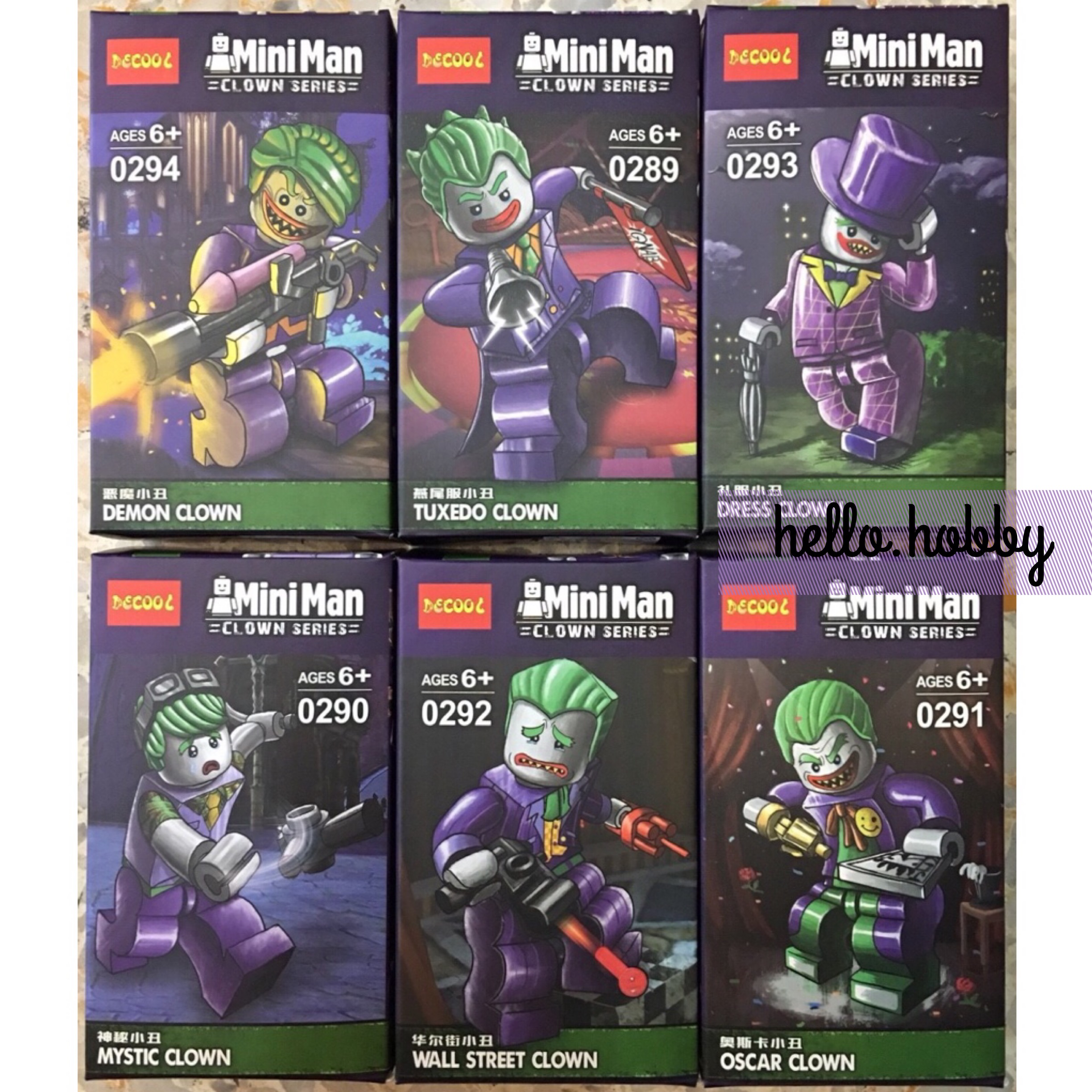 Decool 0289-0294 MiniMan Joker Clown Series