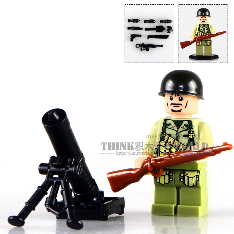 Doll D185 1-6 World War 2 Olive Green Soldiers