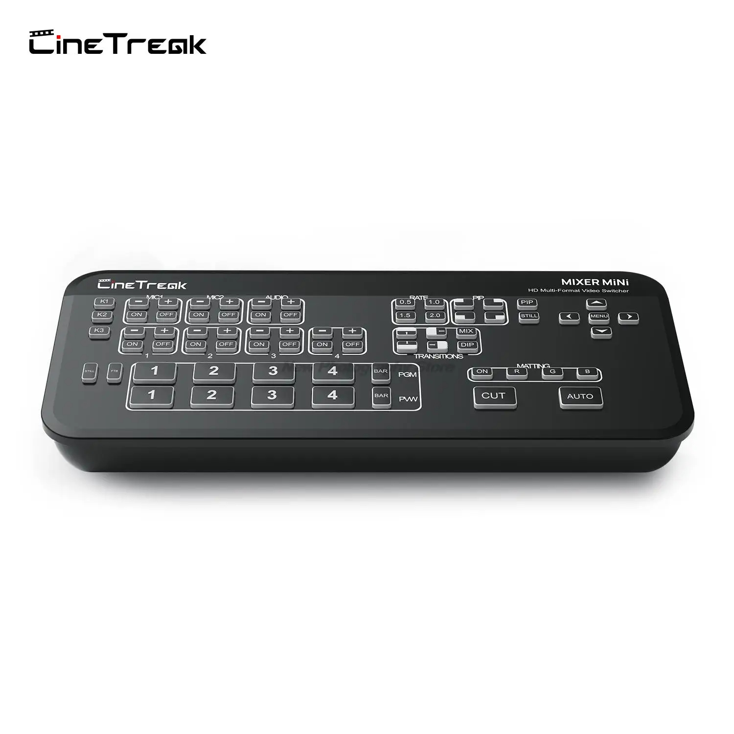 Cinetreak Mixer Mini Multi-Format Video Mixer Switcher 4 HDMI Inputs with USB 3.0 Video Capture PIP Chroma key Live