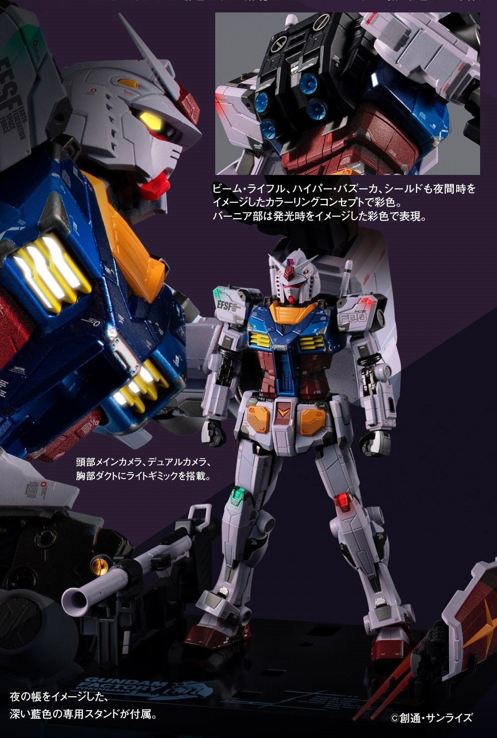 หุ่นเหล็ก Gundam - Chogokin X GUNDAM FACTORY YOKOHAMA RX-78F00 GUNDAM -Night illuminated ver.- by Premium Bandai (Lot JP มีกล่องน้ำตาล