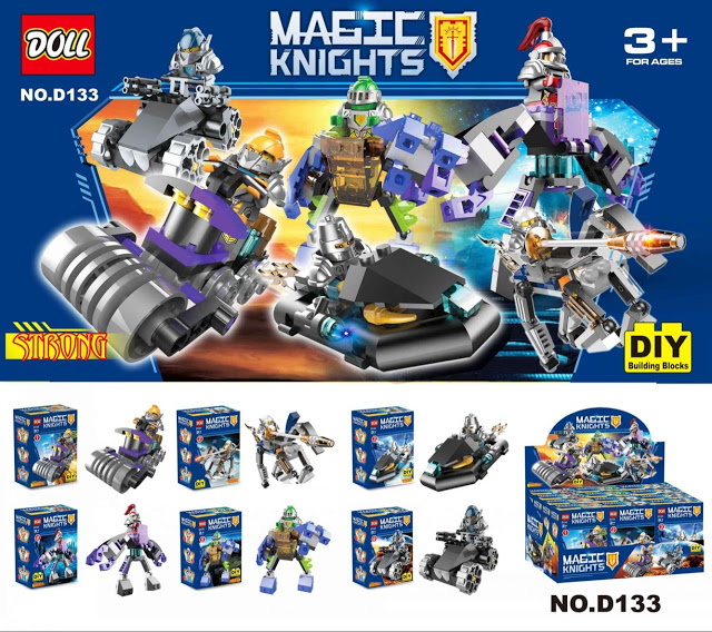 Doll d133 Nexo Knights with Mini Mechs and Vehicle