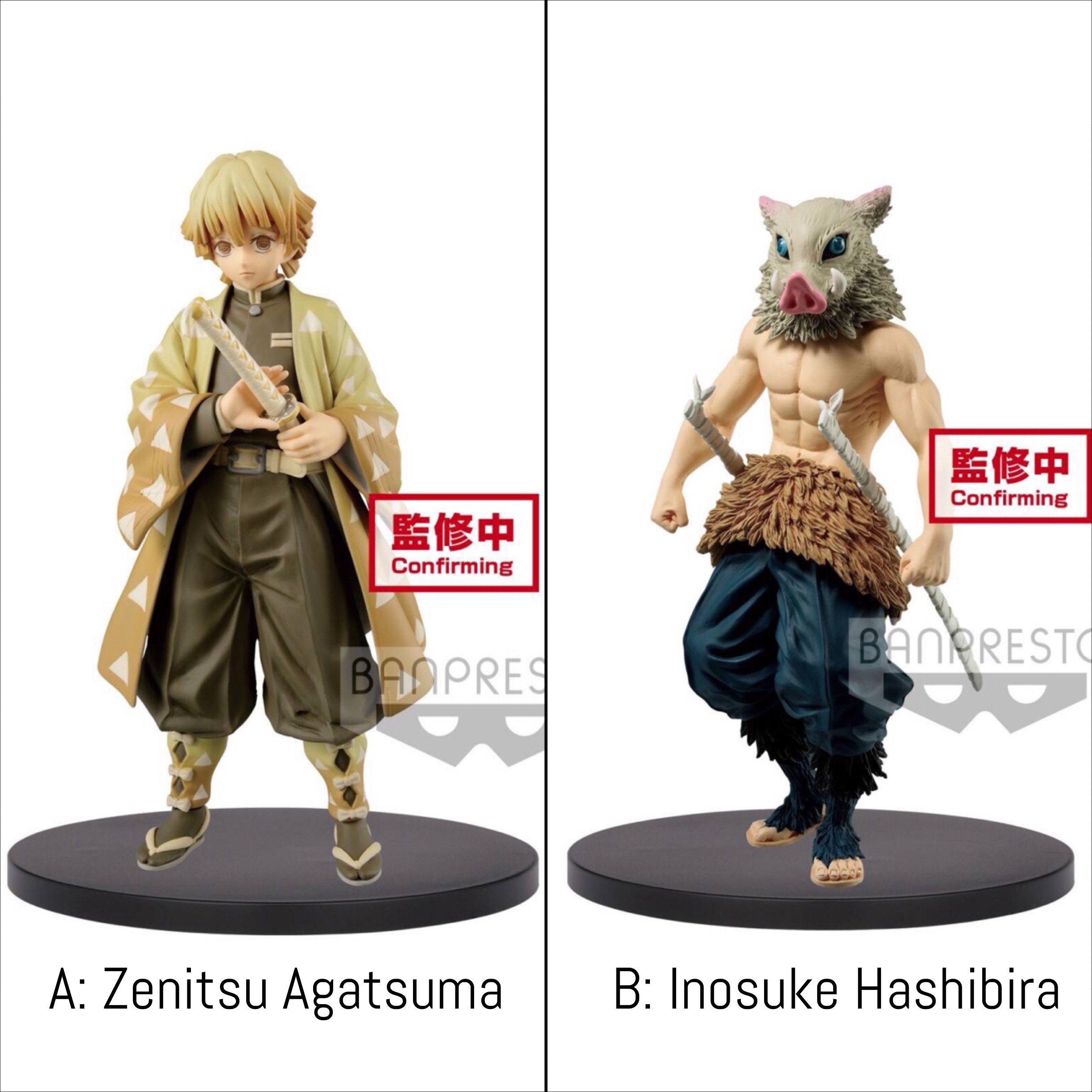 KIMETSU NO YAIBA FIGURE VOL.4 (A:ZENITSU AGATSUMA / B:INOSUKE HASHIBIRA)