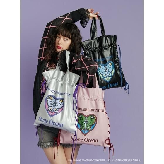 PRE-ORDER : JoJo's Bizarre Adventure Stone Ocean x jouetie Lace-up Tote Bag
