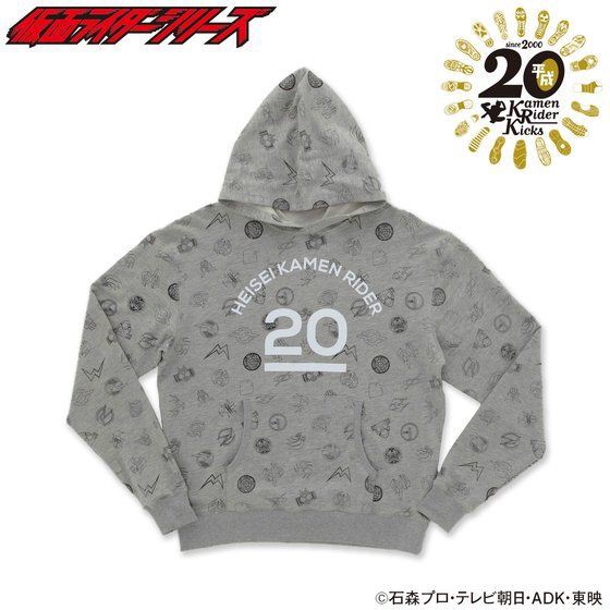 PRE-ORDER : Heisei Kamen Rider 20th Total Pattern Pullover Hoodie (Navy Gray)