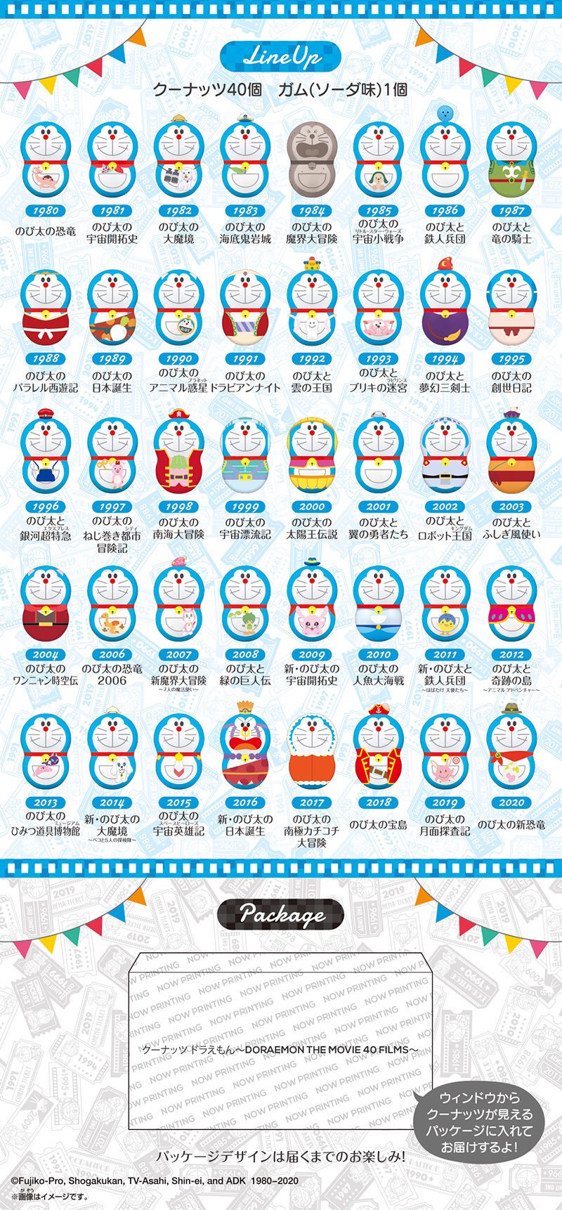 PRE-ORDER : COO'NUTS Doraemon ~DORAEMON THE MOVIE 40 FILMS~ Set