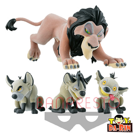 FLUFFY PUFFY Disney Characters - Lion King Side Villains - Scar & Banzai & Shenzi & Ed