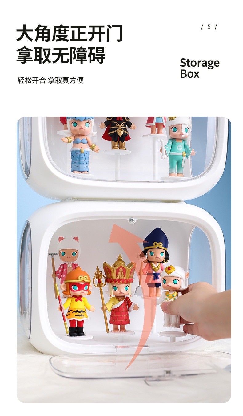 กล่องแคปซูลใส่โมเดล Model Showcase กันฝุ่น สีขาว ไม่มีไฟ