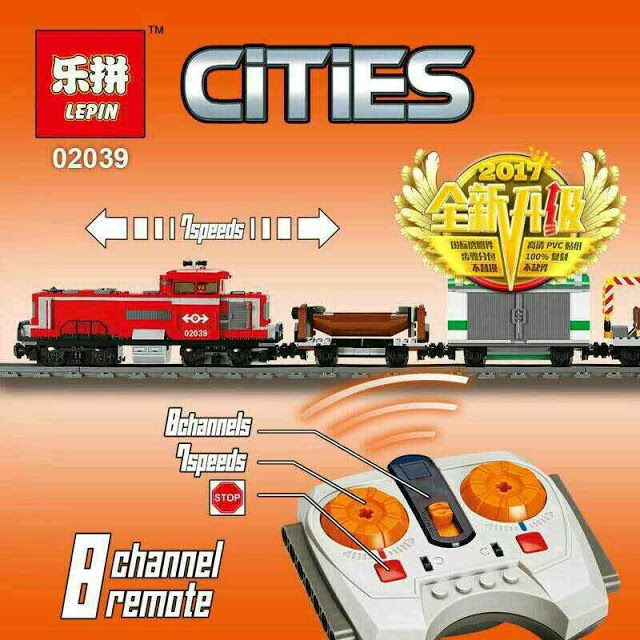 Lepin 02039 Red Cargo Train 898pcs