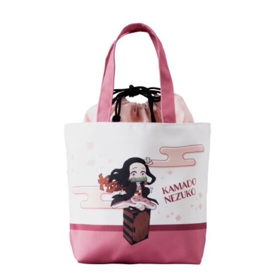 PRE-ORDER : Kimetsu no Yaiba Slightly Nokkari Mini Character Drawstring Tote Bag