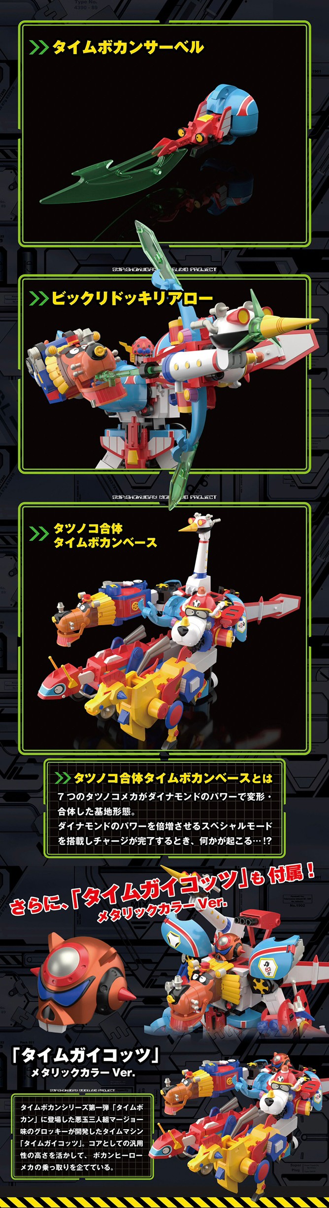 PRE-ORDER : SMP [SHOKUGAN MODELING PROJECT] Tatsunoko Production 60th Anniversary Tatsunoko Combined Time Bokan Robo SP Set
